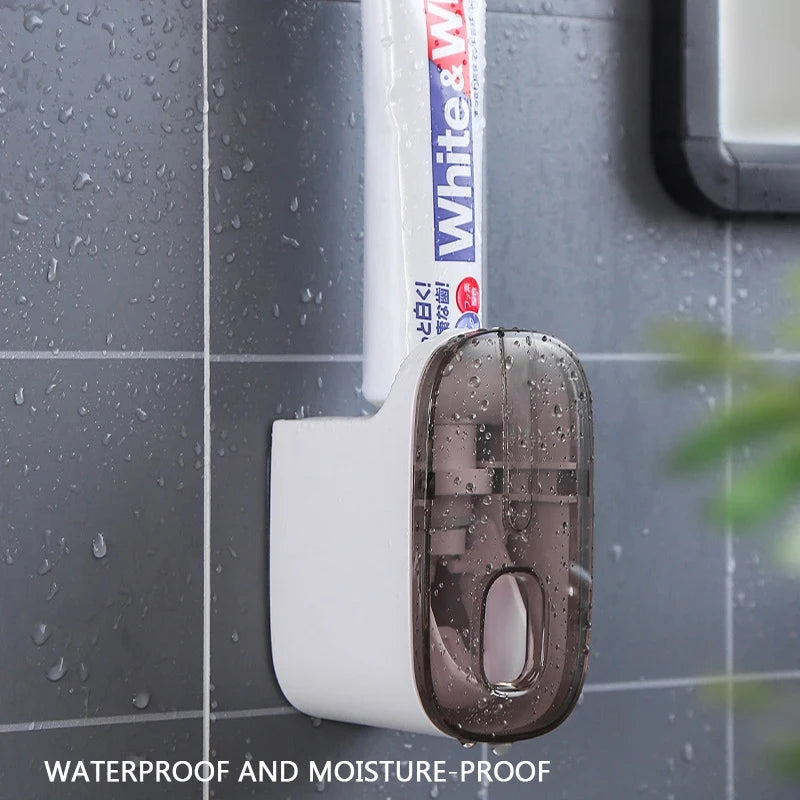 Non Punching And Squeezing Toothpaste Dispenser Fully SAutomatic Household Wall Mounted Toothpaste Dispenser Lazy God Tool Bat Streetsharks
