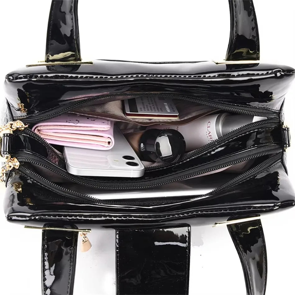 Brand Leather 3 Layers Alligator Crossbody Bag for Women Female Shoulder Messenger Sac Luxury Designer Ladies Handbags Streetsharks