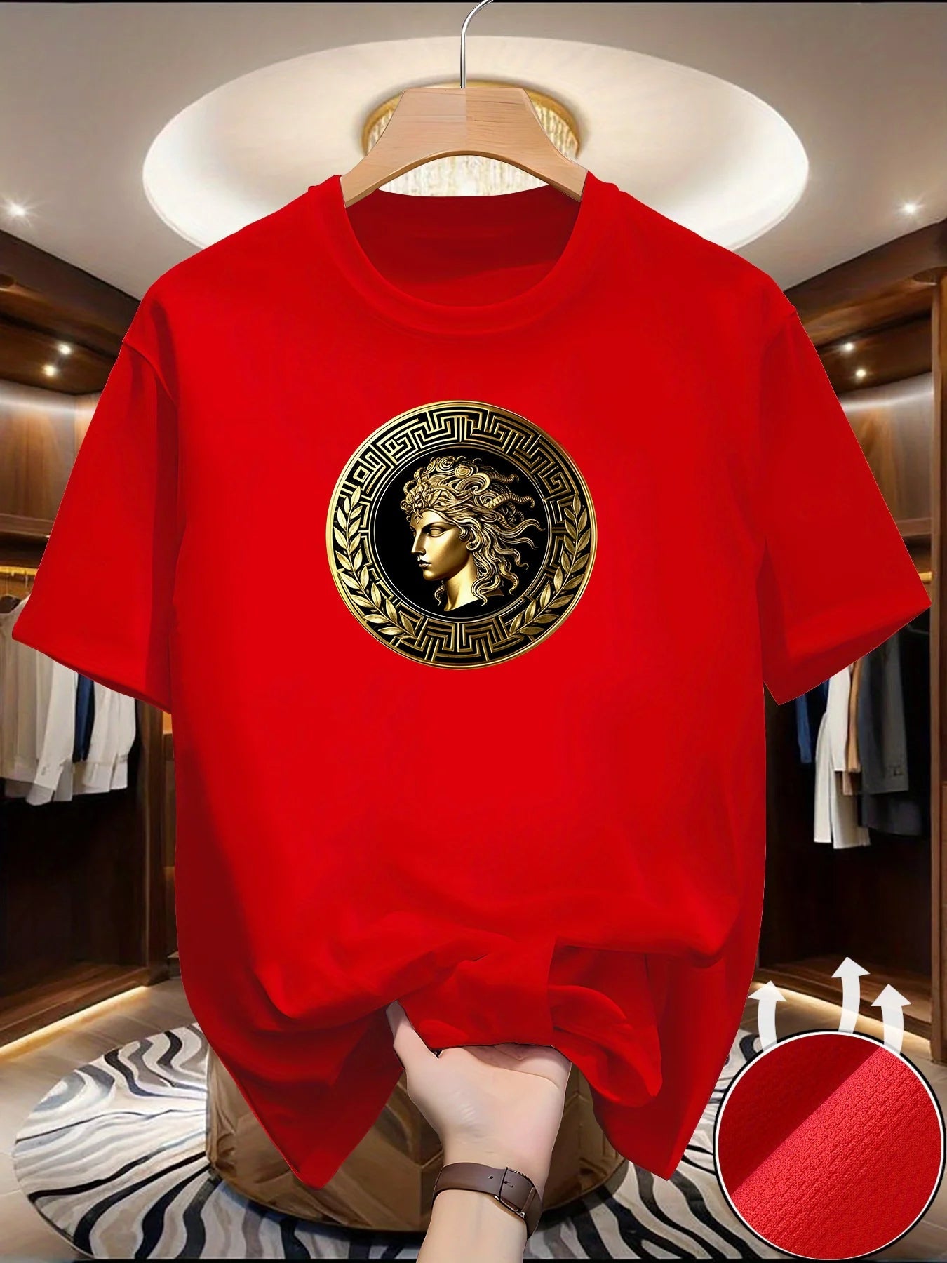 Men's Side face beauty print T-shirt Summer Outdoor Casual Sports Quick Drying Short Sleeve Top Europe Size Men Clothing for Son luxecrown.co.uk