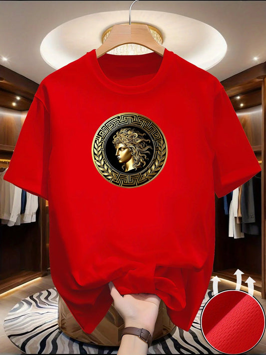 Men's Side face beauty print T-shirt Summer Outdoor Casual Sports Quick Drying Short Sleeve Top Europe Size Men Clothing for Son luxecrown.co.uk