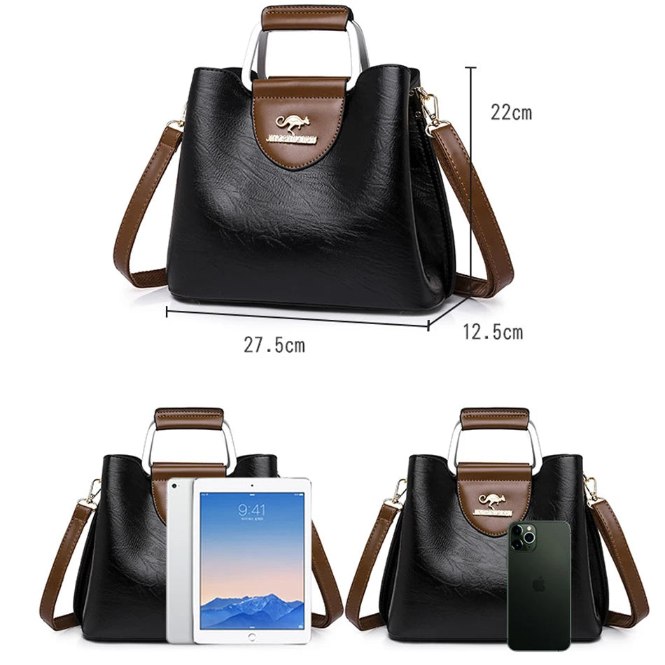 Luxury Designer Handbag Purses for Women 2024 Female Oil Leather Branded Shoulder Crossbody Messenger Tote Bag Small Fashion Sac Streetsharks