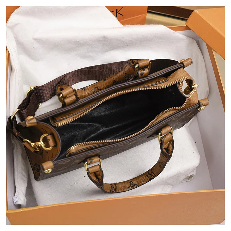 Elegant Retro Women's Tote Bag Single Shoulder Crossbody Bag Floral Print Ladies Handbag Luxury Texture Commuter Messenger Bag luxecrown.co.uk