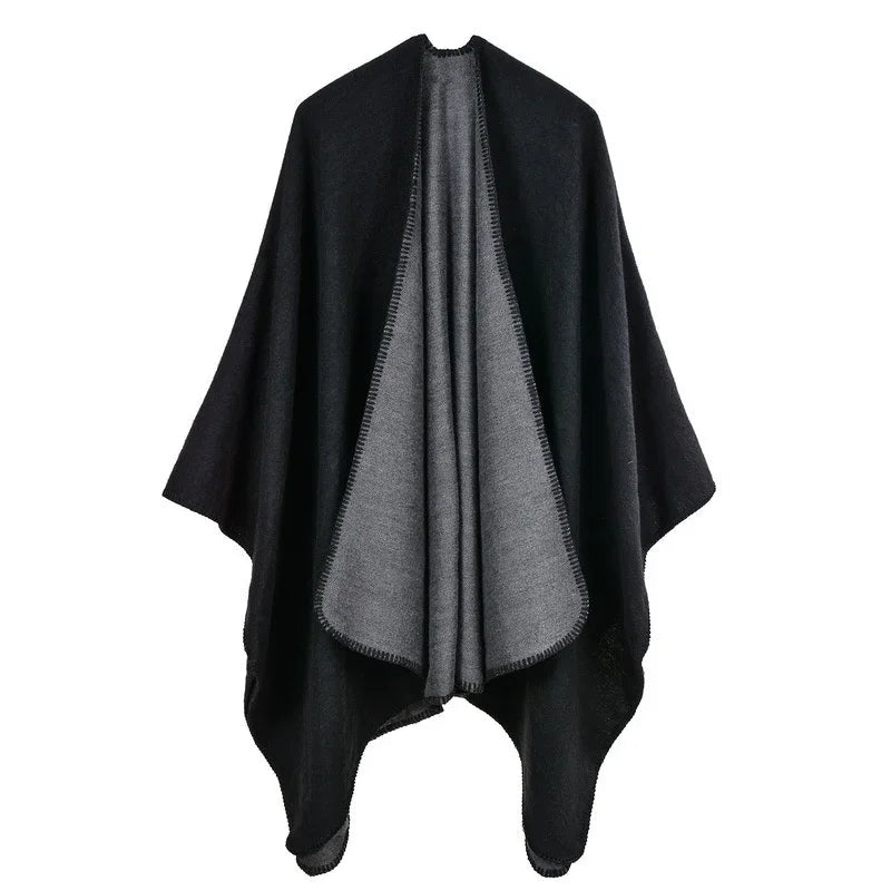 Winter Fashion Poncho Women Capes Scarf Imitation Cashmere Ladies Scarves Warm Shawls Wraps Woman Ponchos Bufanda Mujer Foulard luxecrown.co.uk