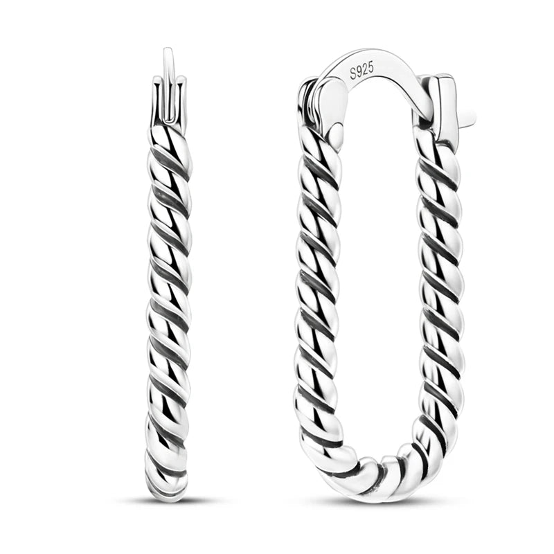 2025 Original 925 Sterling Silver Hoop Earring Zirconia Irregularity Stud Earring For Women Engagement Birthday Jewelry Gift Streetsharks