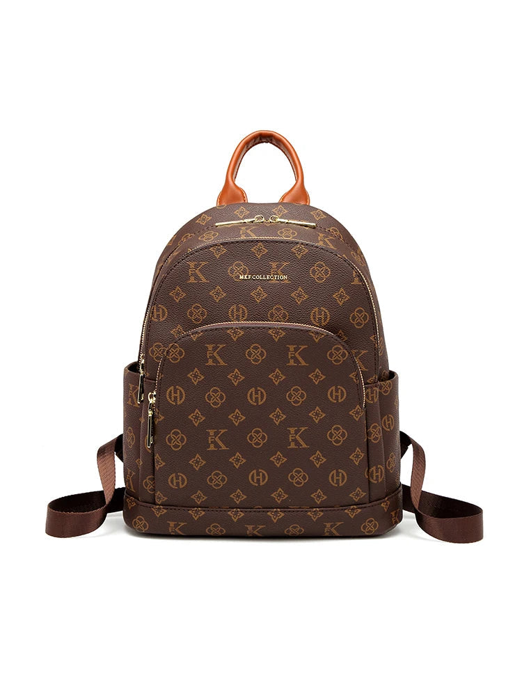 Mkf Genuine Vintage Retro Casual Backpack for Women, Original Design Niche Women's Bag, Large Capacity Travel Trendy Bag luxecrown.co.uk