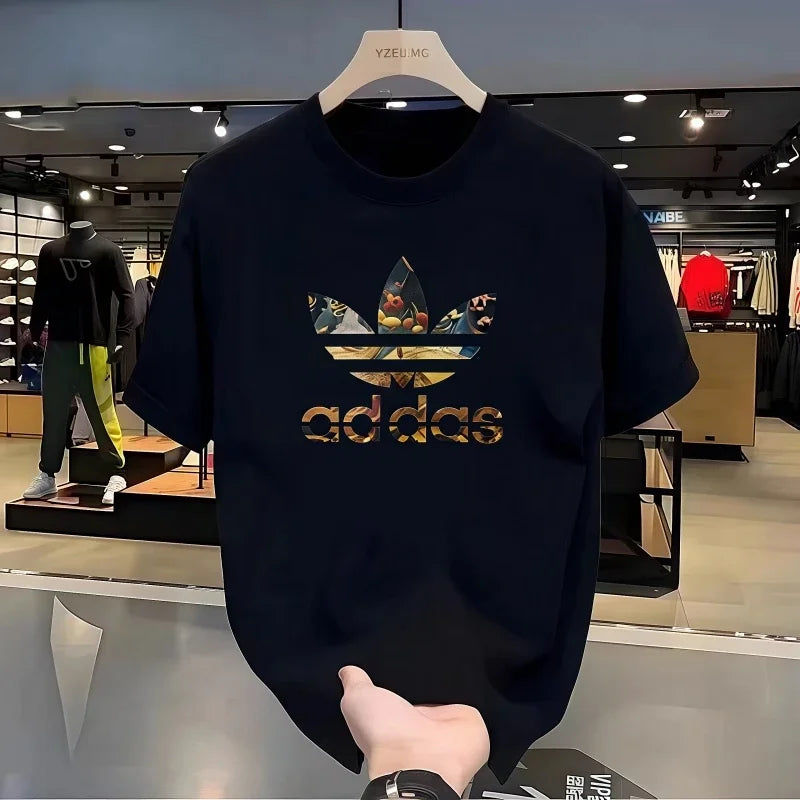 2026 Summer Men's T-shirt Short Sleeve Pure Cotton T-shirt Summer Slim Fit Full Cotton Half Sleeve Round Neck Breathable Trend luxecrown.co.uk