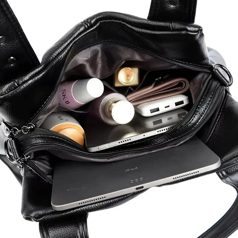 Luxury Handbag Fashion Print Large Capacity Soft Leather Women Shoulder Crossbody Bag Leisure Designer Ladies Purses and Handbag luxecrown.co.uk