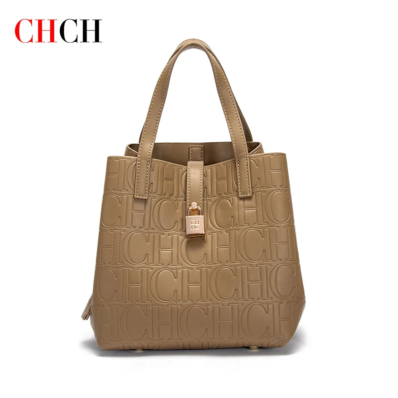 CHCH Women's Tote Bag New Steel Embossed Handheld Bun Mother Shopping Bag Streetsharks
