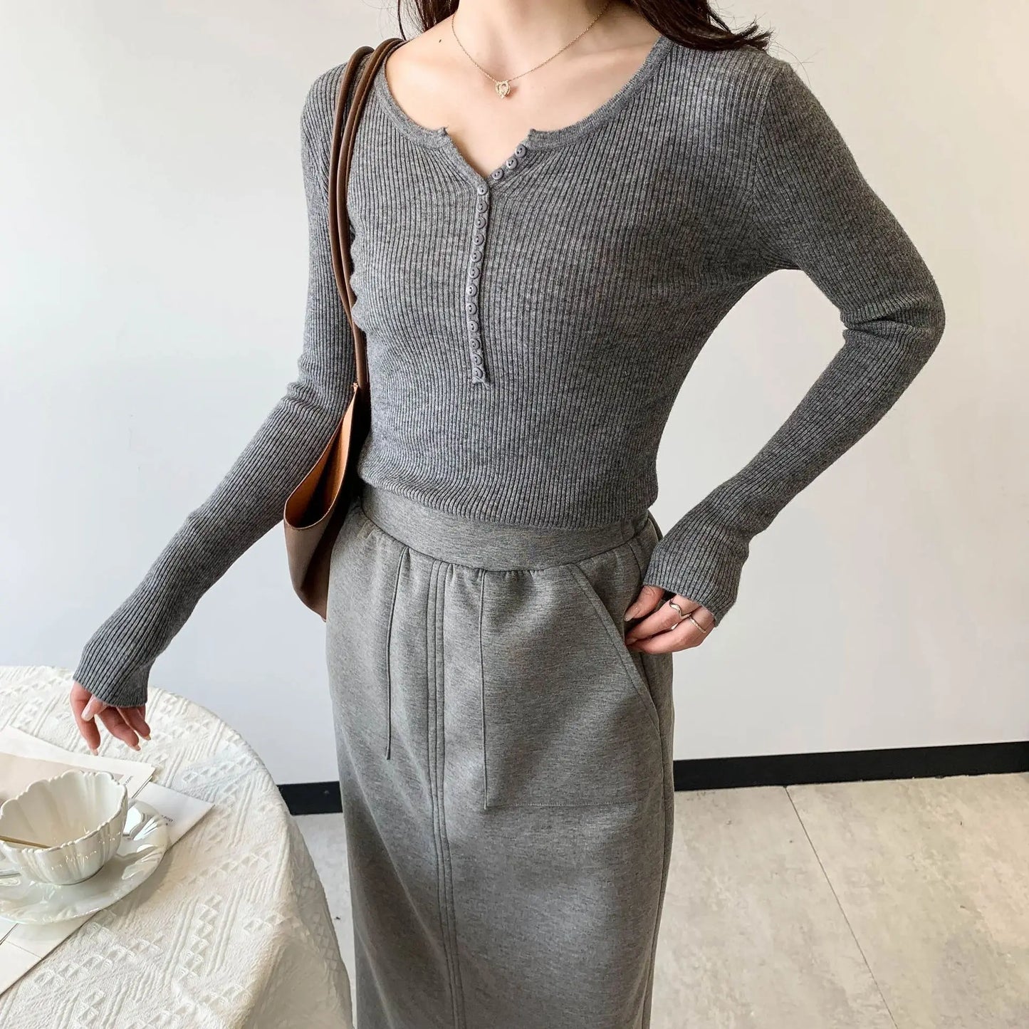 2026 Spring Autumn Basic Sweaters Knitted Women Sweater Button O-neck Pullovers Female Pullover Slim Solid Bold Stripes Tops