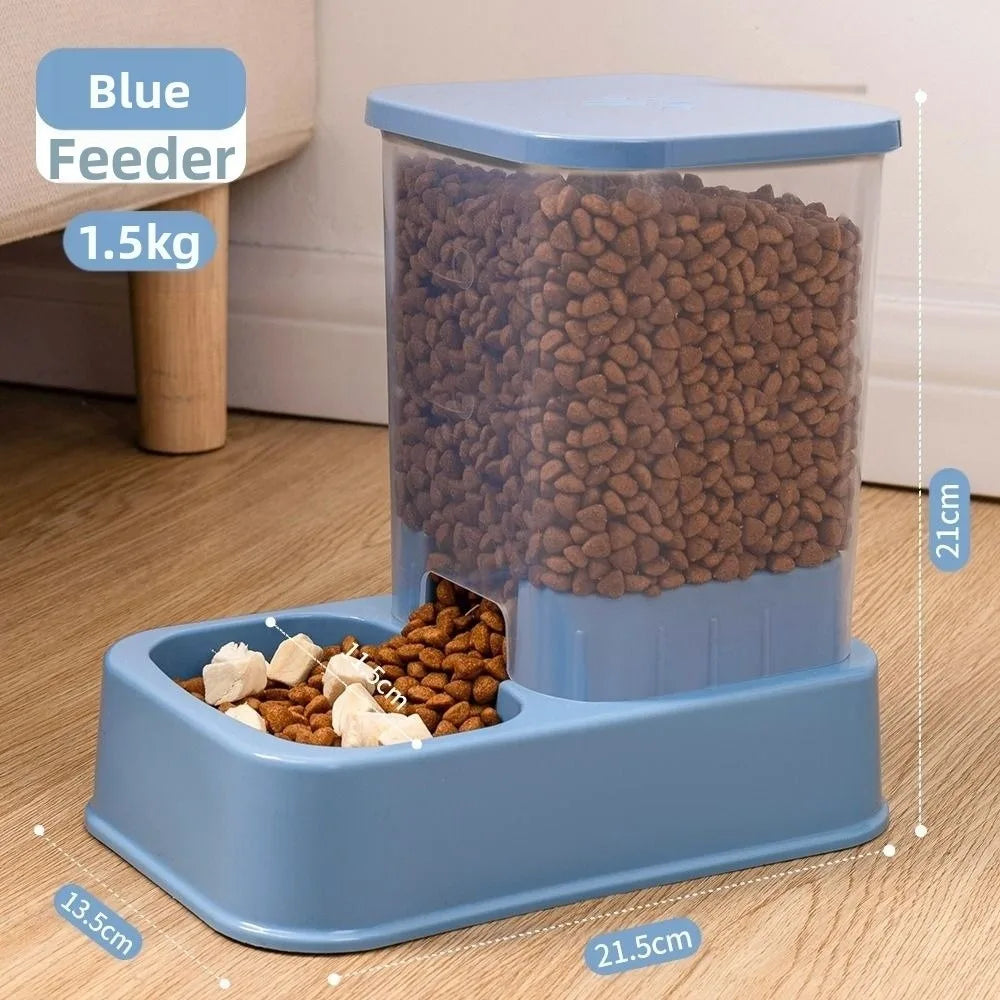 1.2L/1.5L Pet Automatic Feeder Plastic Large Capacity Cat Dog Water Dispenser Feeder Set 3 Colors 2 Styles luxecrown.co.uk
