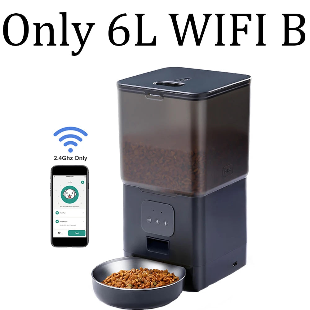 6L Dog Automatic Feeder Transparent Pet Smart Feeder 2L Cats Dispenser Feeding Bowl Remote Tuya WIFI Control Dry Food Pet Feeder luxecrown.co.uk