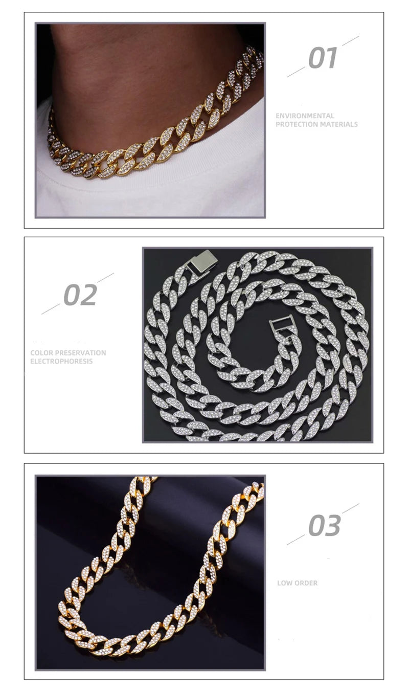 Dog Cuban Gold Chain Luxury Diamond Dog Collar Pet Metal Necklace Jewelry Accessories for Small Medium Large Dogs Cats Pet Gift luxecrown.co.uk