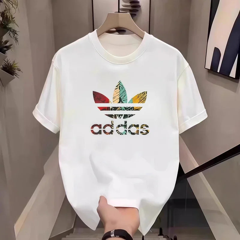 2026 Summer Men's T-shirt Short Sleeve Pure Cotton T-shirt Summer Slim Fit Full Cotton Half Sleeve Round Neck Breathable Trend luxecrown.co.uk