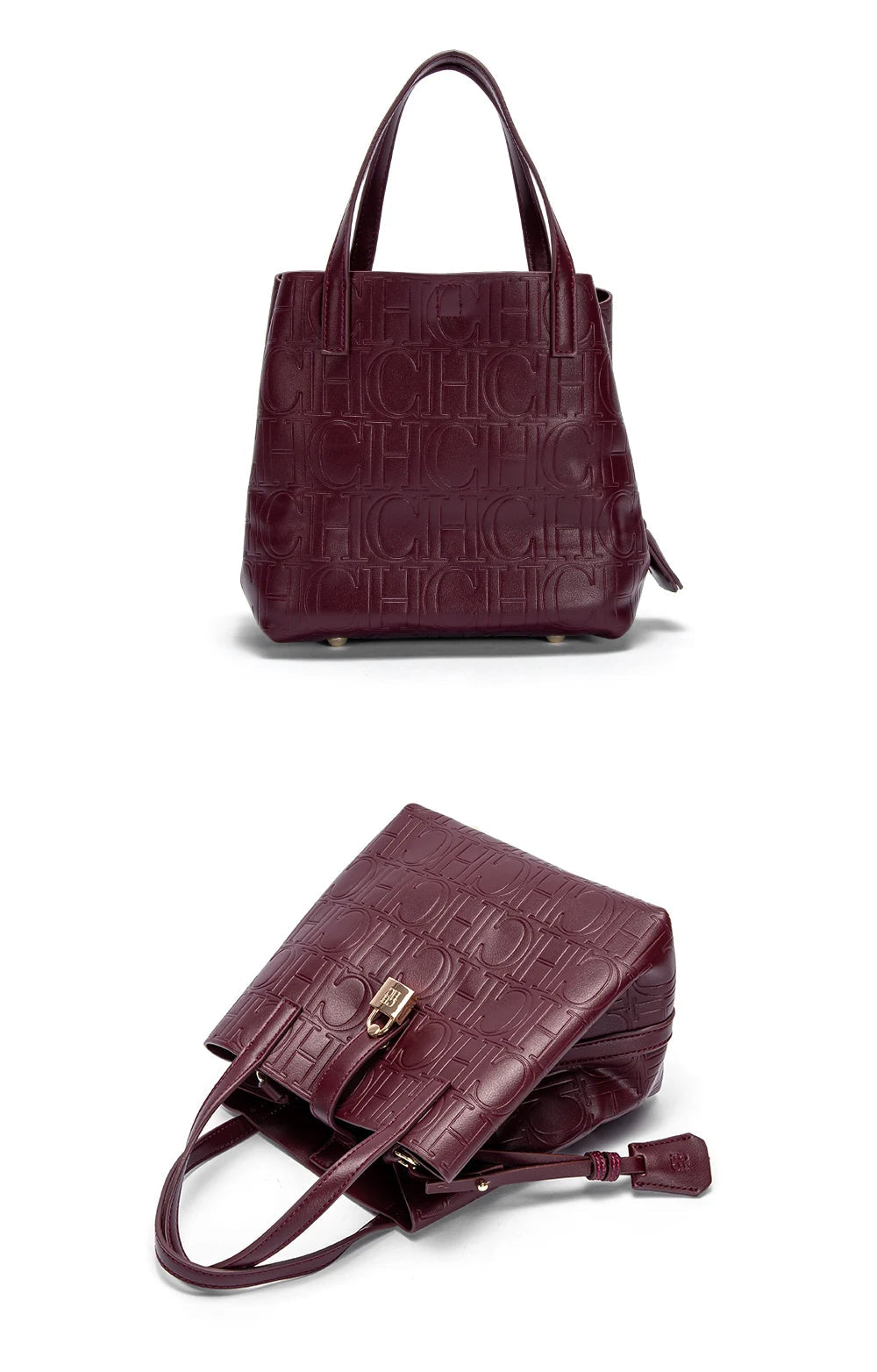 CHCH Women's Tote Bag New Steel Embossed Handheld Bun Mother Shopping Bag Streetsharks