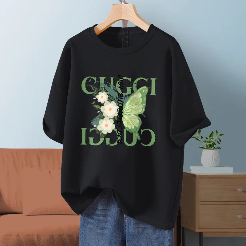 Summer Streetwear Men Women T-shirts Luxury Brand Women T Shirt 100% Cotton Breathable Tees Unisex Oversized Casual Y2K Clothes Streetsharks