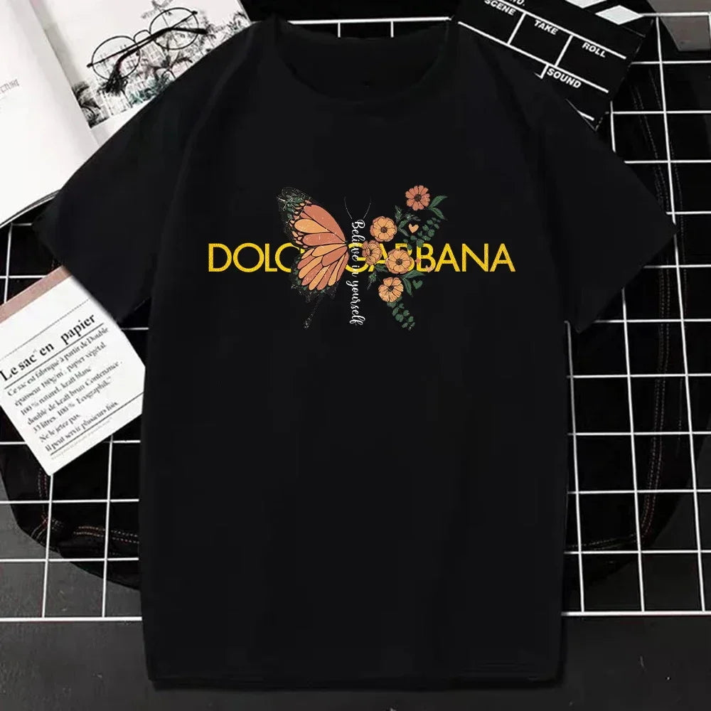 Luxury Brand Fashion T Shirt for Men Summer Letters Print Short Sleeve Tshirt Casual Breathable Women T-Shirt Kids Clothing Streetsharks
