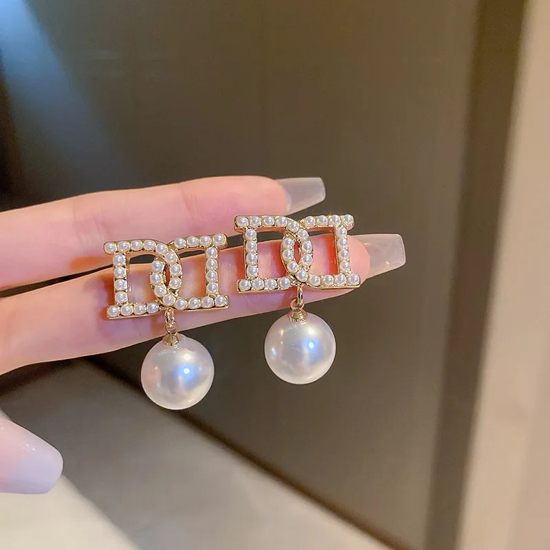 Women Elegant Pearl Clavicle Chain Collares Ladies Short Pendant Necklaces Earrings Choker Jewelry set Streetsharks