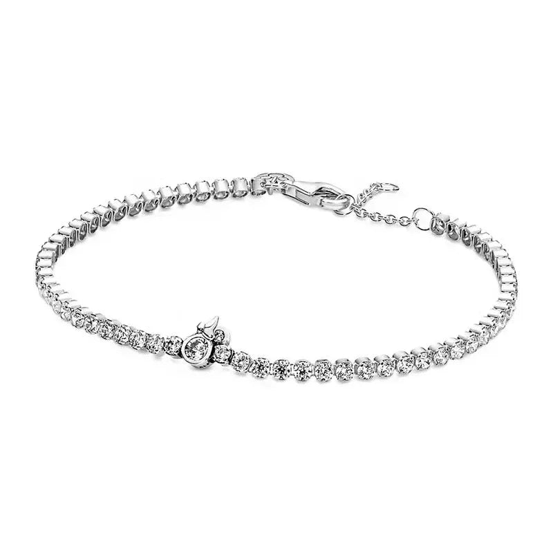 Brand new 925 sterling silver zirconia exquisite tennis star bracelet for women DIY original charm beads exquisite jewelry Streetsharks