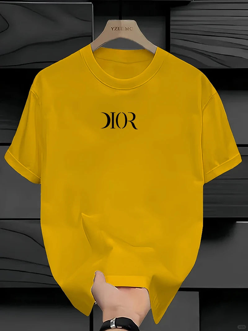 New Summe Luxury Brand T-shirt Pure Cotton Flat Print Large Size Round Neck Short Sleeve Men's and Women's Top T-shirt luxecrown.co.uk