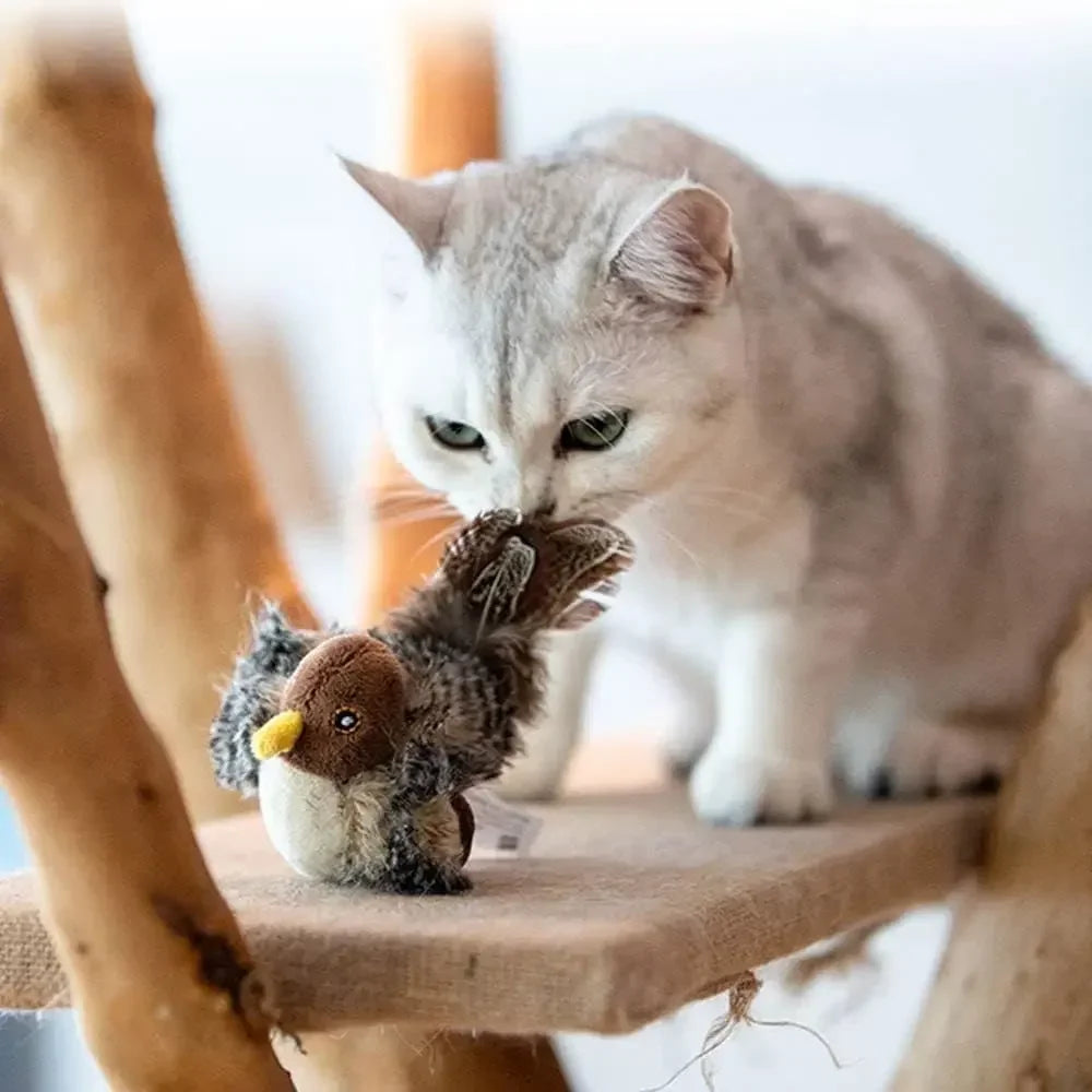 Flapping Bird Cat Toy, Interactive Flappy Bird Cat Toy Bird Toy for Cats, Simulated Chirping Bird Cat Toy, Interactive Cat Toy Streetsharks