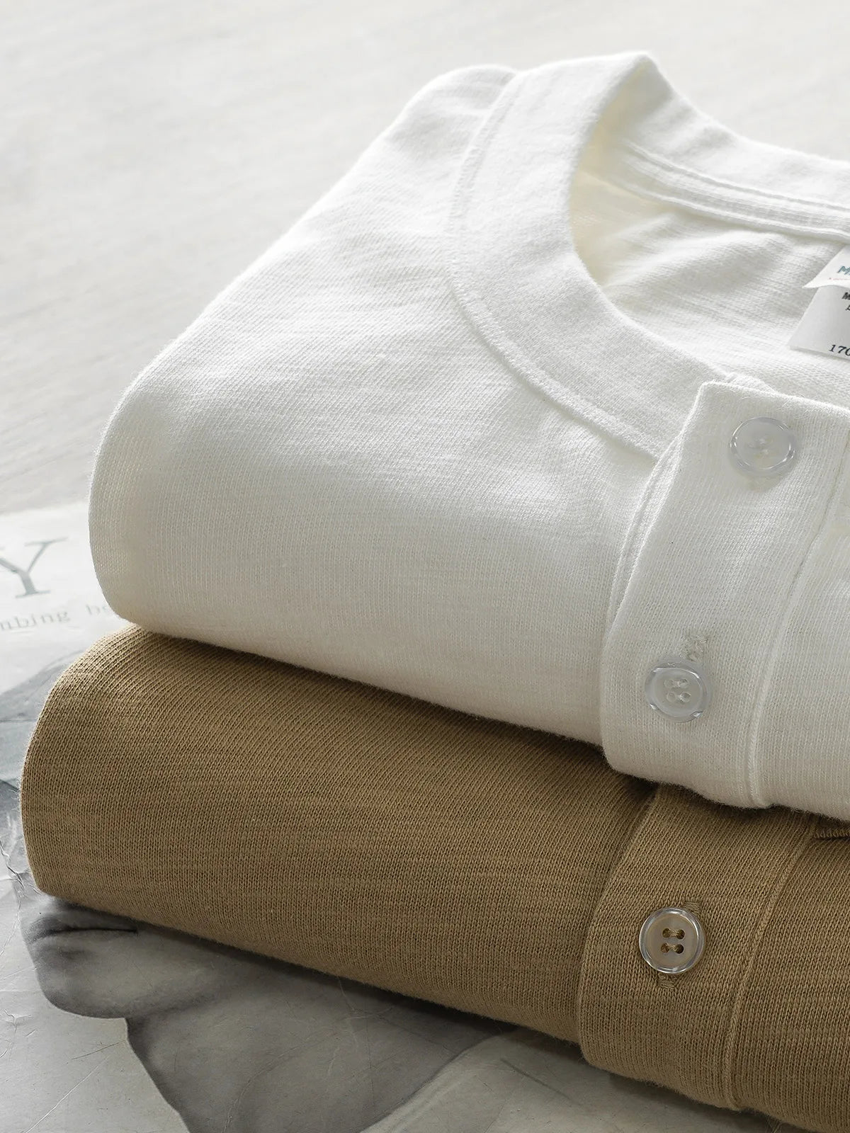 Dukeen 320g Heavyweight Henley Shirt for Men Short Sleeved Summer 100% Cotton Oversized White T Shirt Man Clothing luxecrown.co.uk