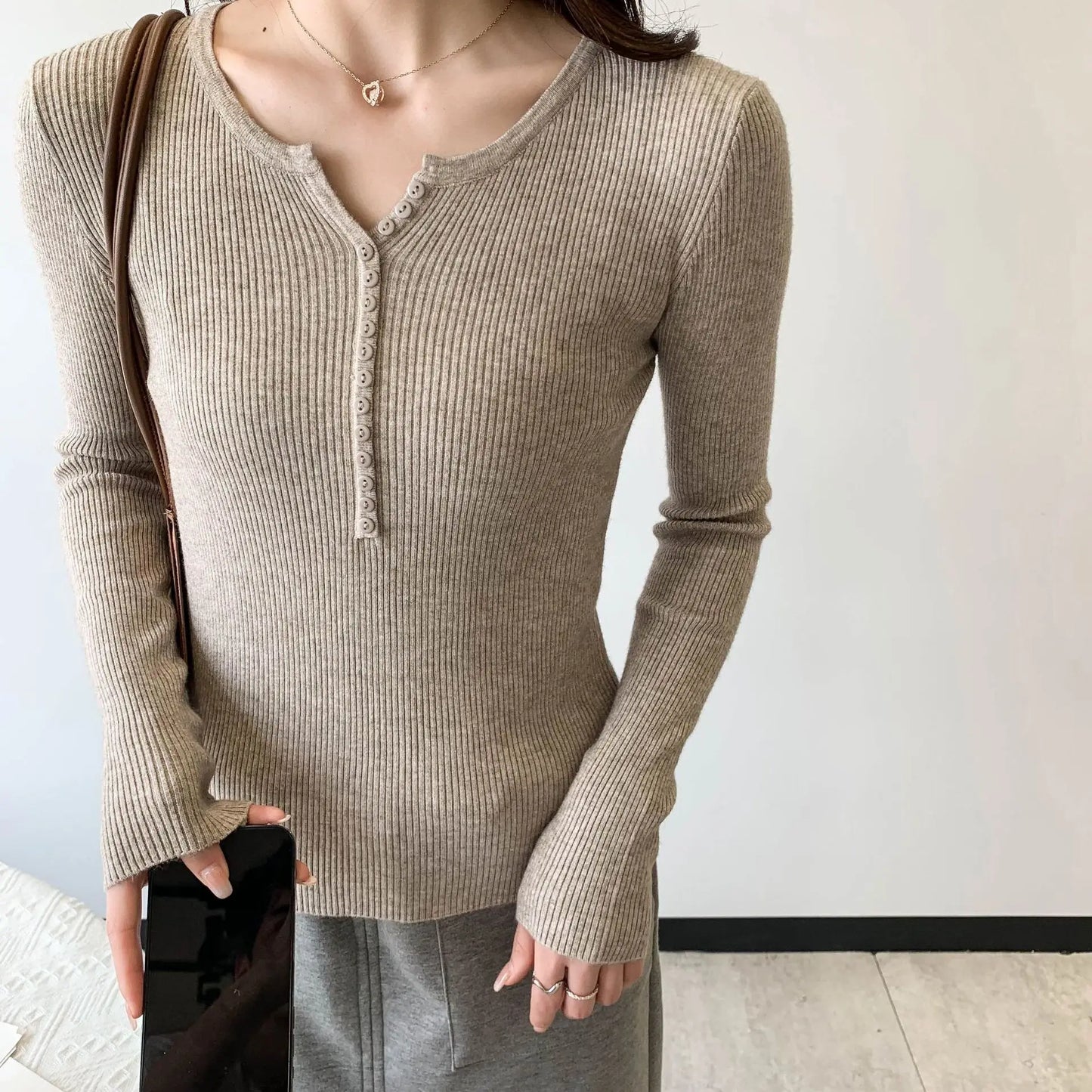 2026 Spring Autumn Basic Sweaters Knitted Women Sweater Button O-neck Pullovers Female Pullover Slim Solid Bold Stripes Tops