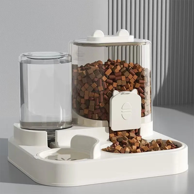 Automatic Feeder Dog Cat Food Bowl With Water Fountain Large Capacity Pet Food Storage Dispenser Container Puppy Pet Accessories luxecrown.co.uk