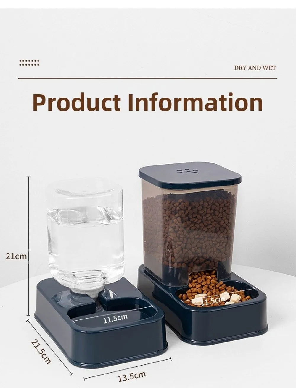 1.2L/1.5L Pet Automatic Feeder Plastic Large Capacity Cat Dog Water Dispenser Feeder Set 3 Colors 2 Styles luxecrown.co.uk