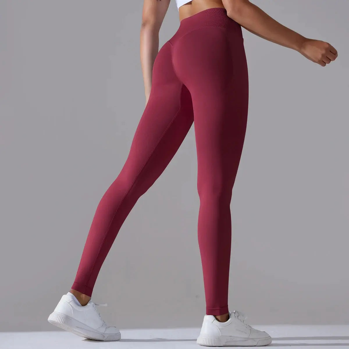Seamless Yoga Pant Cross Over Waistband Sports Fitness Legging Women High Waist Gym Scrunch Butt Running Workout Leggings luxecrown.co.uk