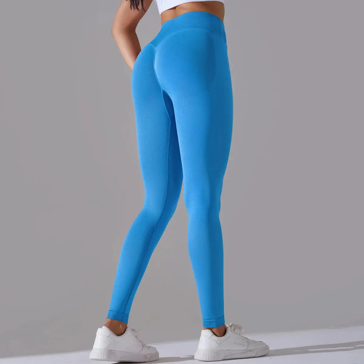 Seamless Yoga Pant Cross Over Waistband Sports Fitness Legging Women High Waist Gym Scrunch Butt Running Workout Leggings luxecrown.co.uk