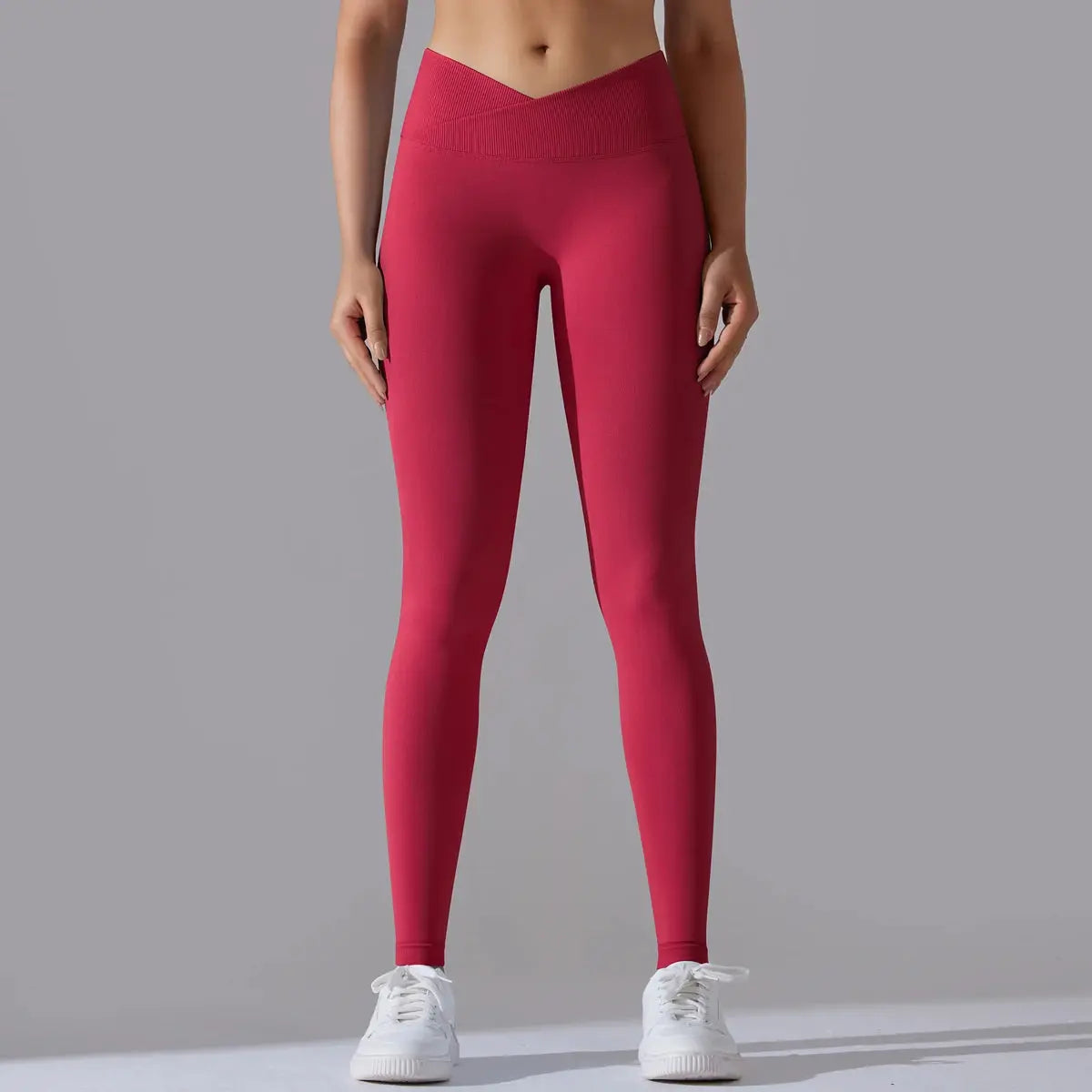 Seamless Yoga Pant Cross Over Waistband Sports Fitness Legging Women High Waist Gym Scrunch Butt Running Workout Leggings luxecrown.co.uk