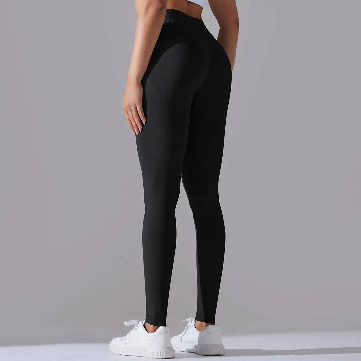 Seamless Yoga Pant Cross Over Waistband Sports Fitness Legging Women High Waist Gym Scrunch Butt Running Workout Leggings luxecrown.co.uk