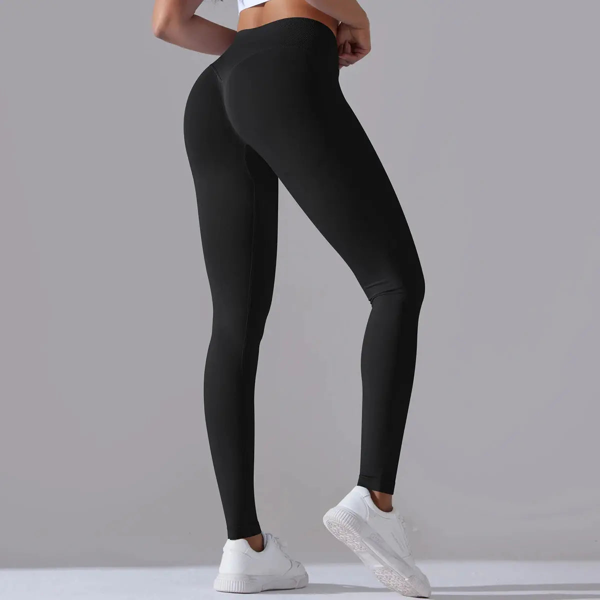 Seamless Yoga Pant Cross Over Waistband Sports Fitness Legging Women High Waist Gym Scrunch Butt Running Workout Leggings luxecrown.co.uk
