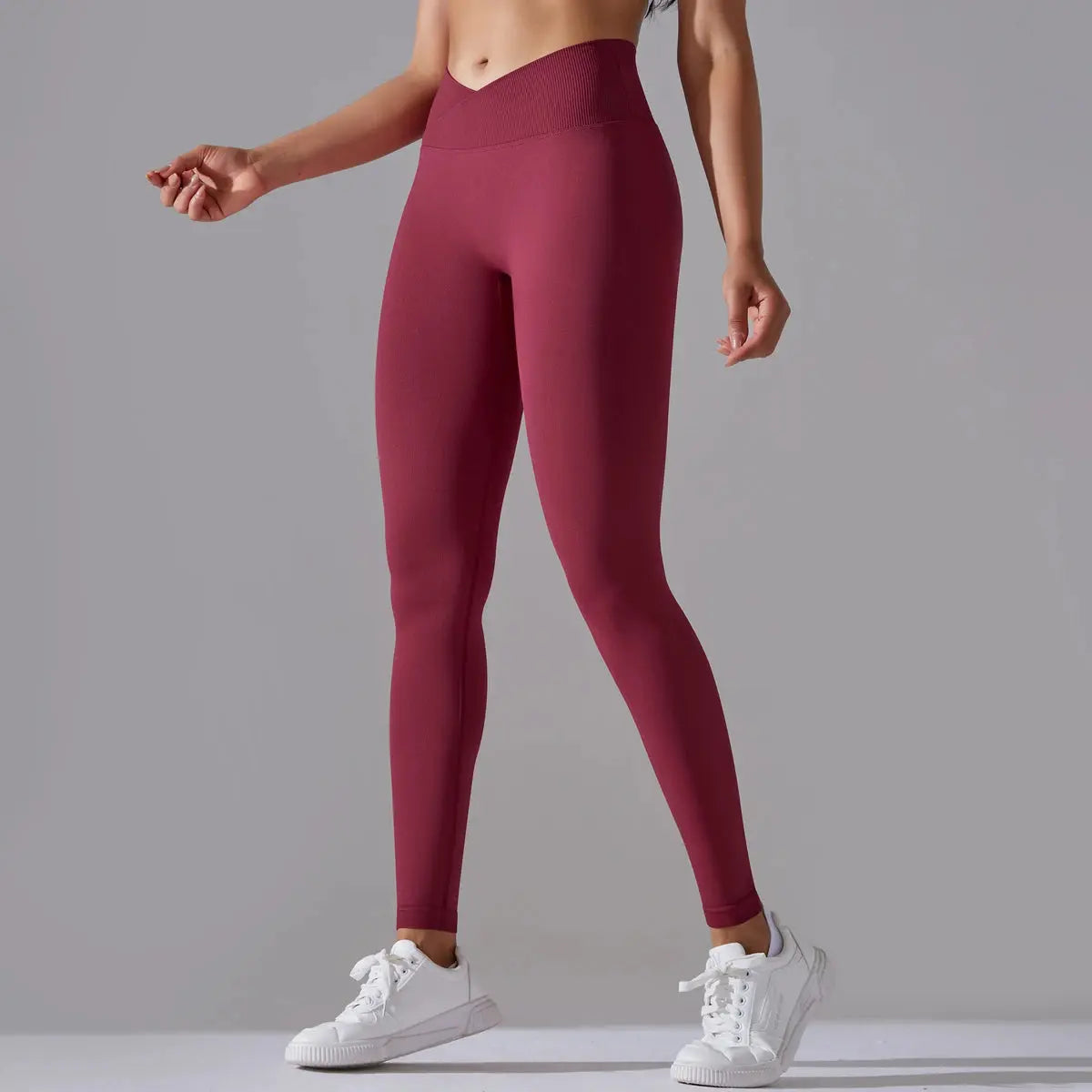 Seamless Yoga Pant Cross Over Waistband Sports Fitness Legging Women High Waist Gym Scrunch Butt Running Workout Leggings luxecrown.co.uk