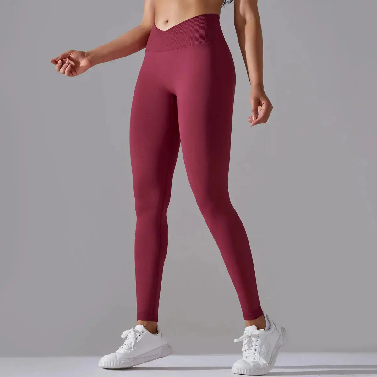 Seamless Yoga Pant Cross Over Waistband Sports Fitness Legging Women High Waist Gym Scrunch Butt Running Workout Leggings luxecrown.co.uk