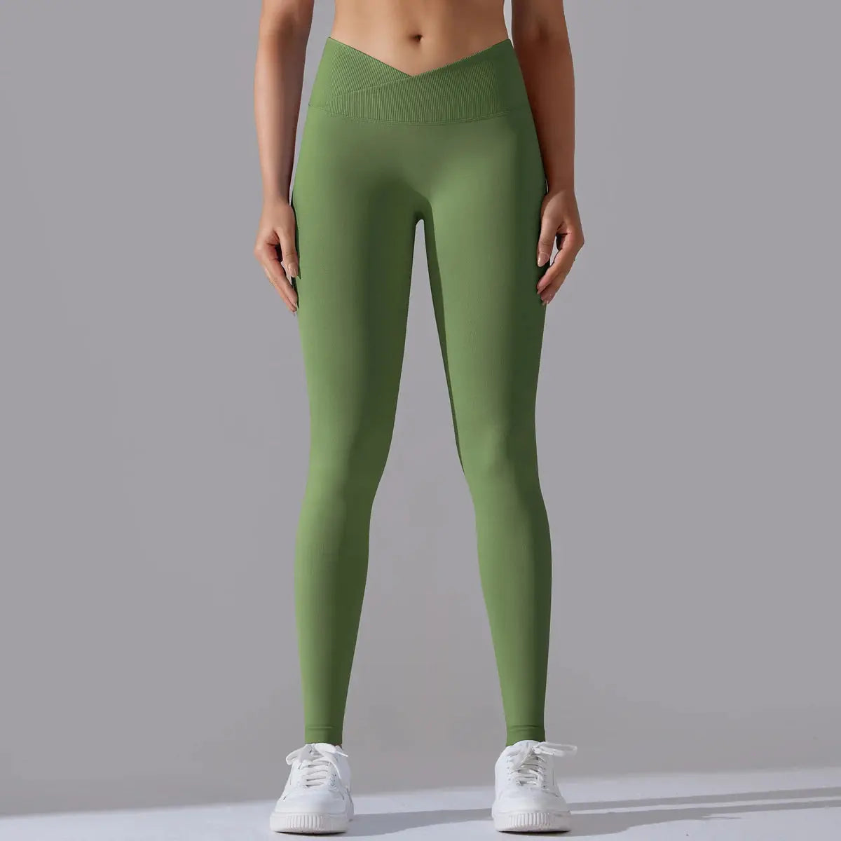 Seamless Yoga Pant Cross Over Waistband Sports Fitness Legging Women High Waist Gym Scrunch Butt Running Workout Leggings luxecrown.co.uk