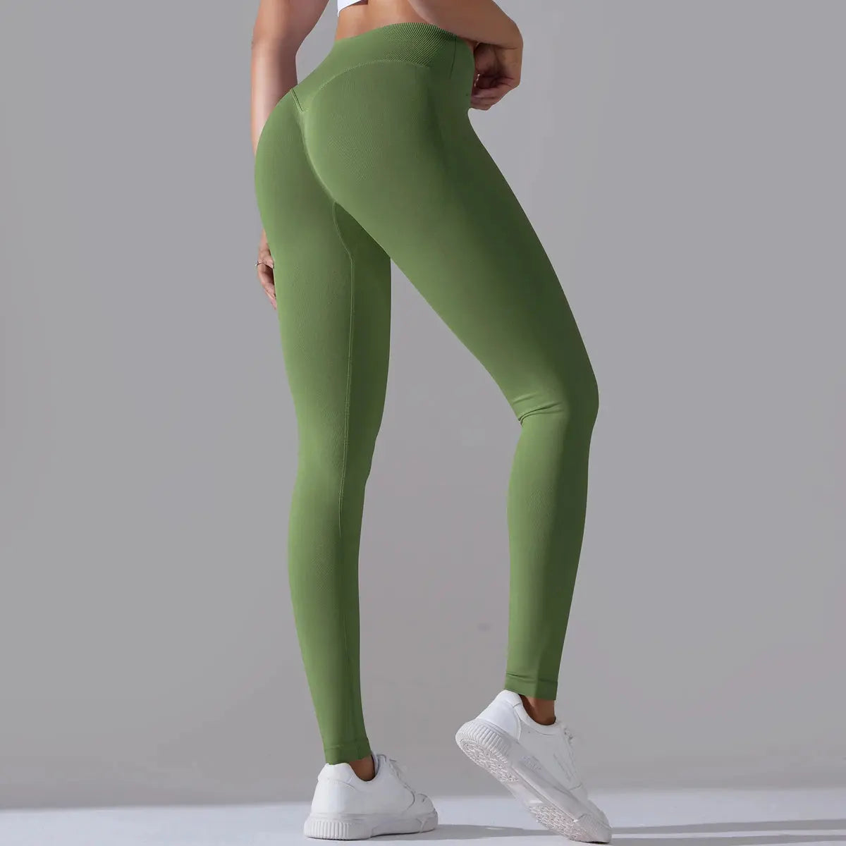 Seamless Yoga Pant Cross Over Waistband Sports Fitness Legging Women High Waist Gym Scrunch Butt Running Workout Leggings luxecrown.co.uk