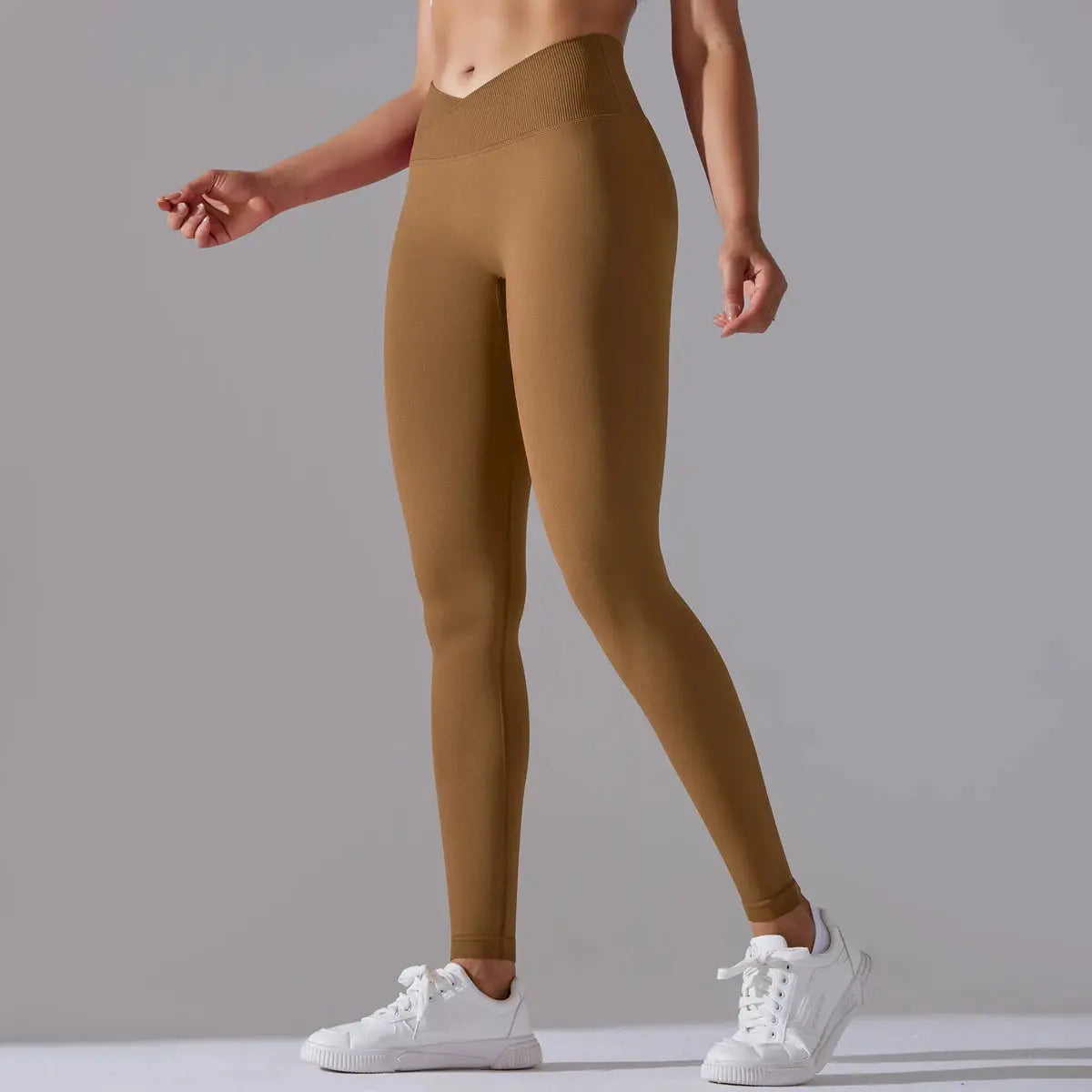 Seamless Yoga Pant Cross Over Waistband Sports Fitness Legging Women High Waist Gym Scrunch Butt Running Workout Leggings luxecrown.co.uk