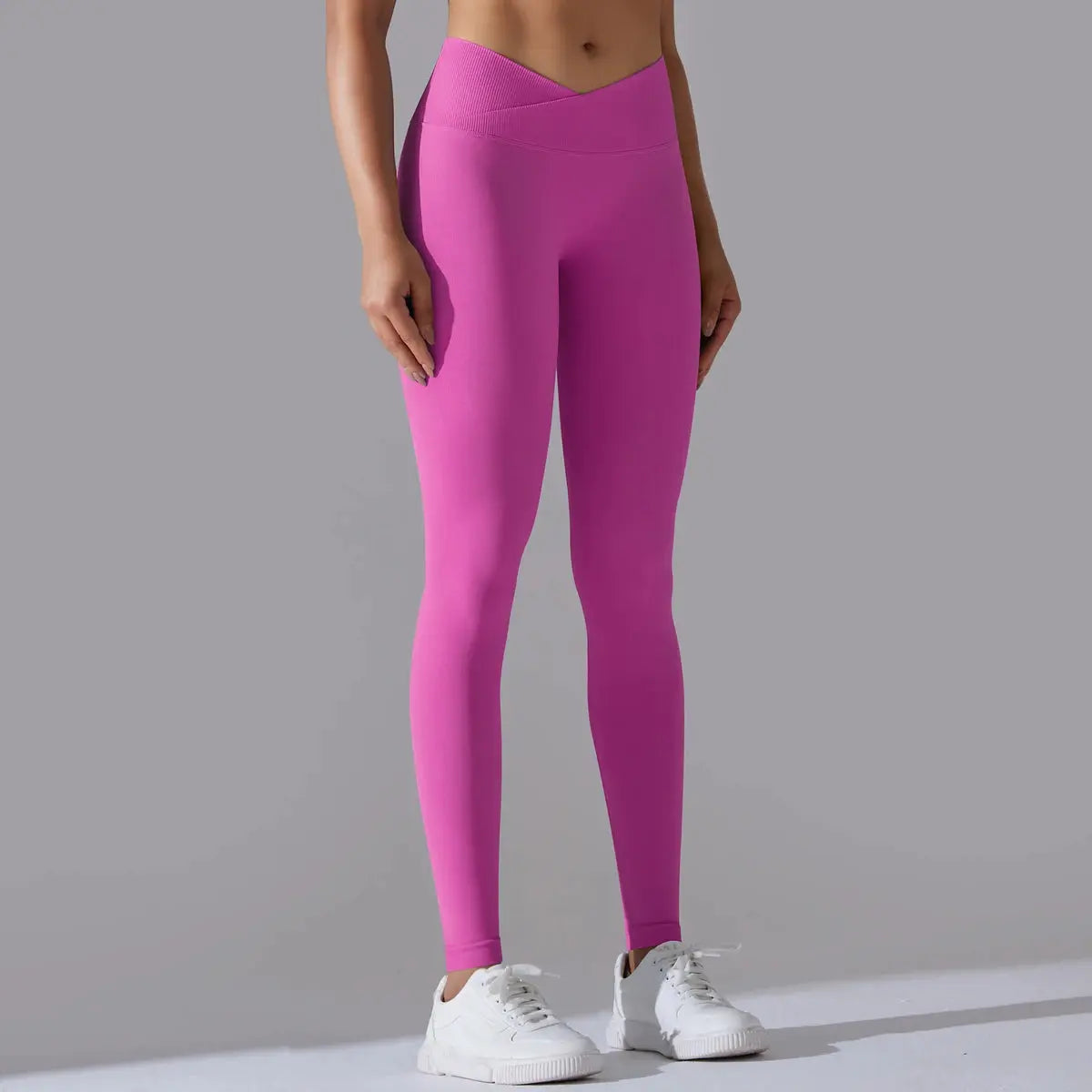 Seamless Yoga Pant Cross Over Waistband Sports Fitness Legging Women High Waist Gym Scrunch Butt Running Workout Leggings luxecrown.co.uk