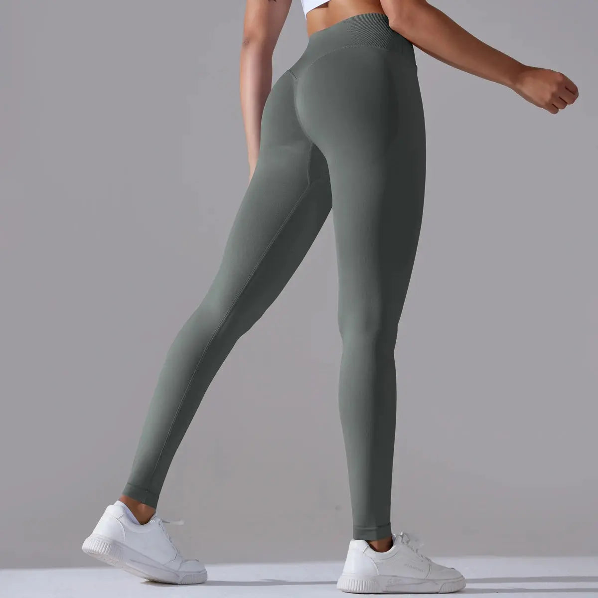 Seamless Yoga Pant Cross Over Waistband Sports Fitness Legging Women High Waist Gym Scrunch Butt Running Workout Leggings luxecrown.co.uk