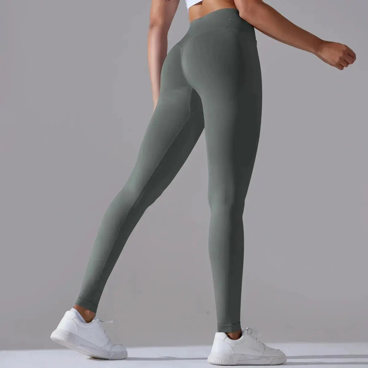 Seamless Yoga Pant Cross Over Waistband Sports Fitness Legging Women High Waist Gym Scrunch Butt Running Workout Leggings luxecrown.co.uk