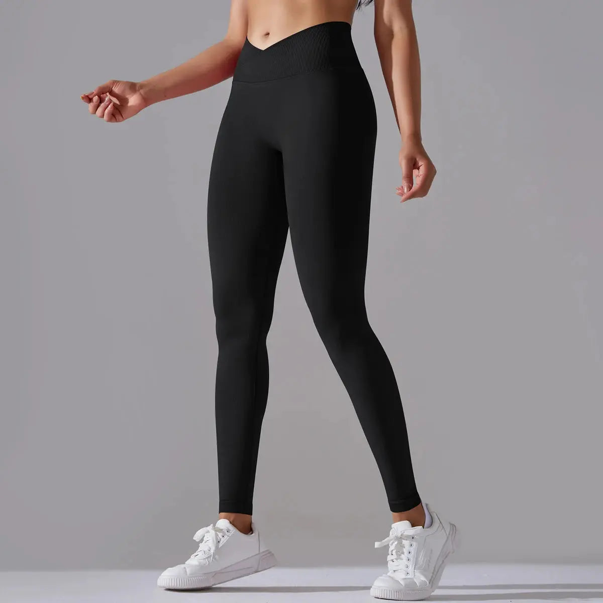 Seamless Yoga Pant Cross Over Waistband Sports Fitness Legging Women High Waist Gym Scrunch Butt Running Workout Leggings luxecrown.co.uk