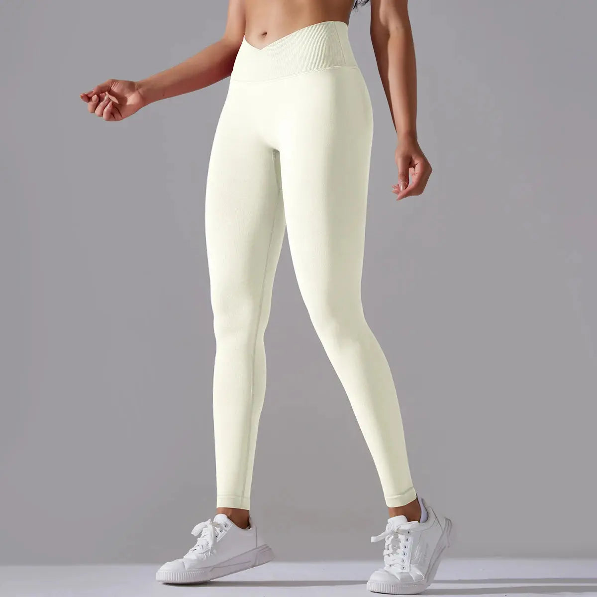 Seamless Yoga Pant Cross Over Waistband Sports Fitness Legging Women High Waist Gym Scrunch Butt Running Workout Leggings luxecrown.co.uk