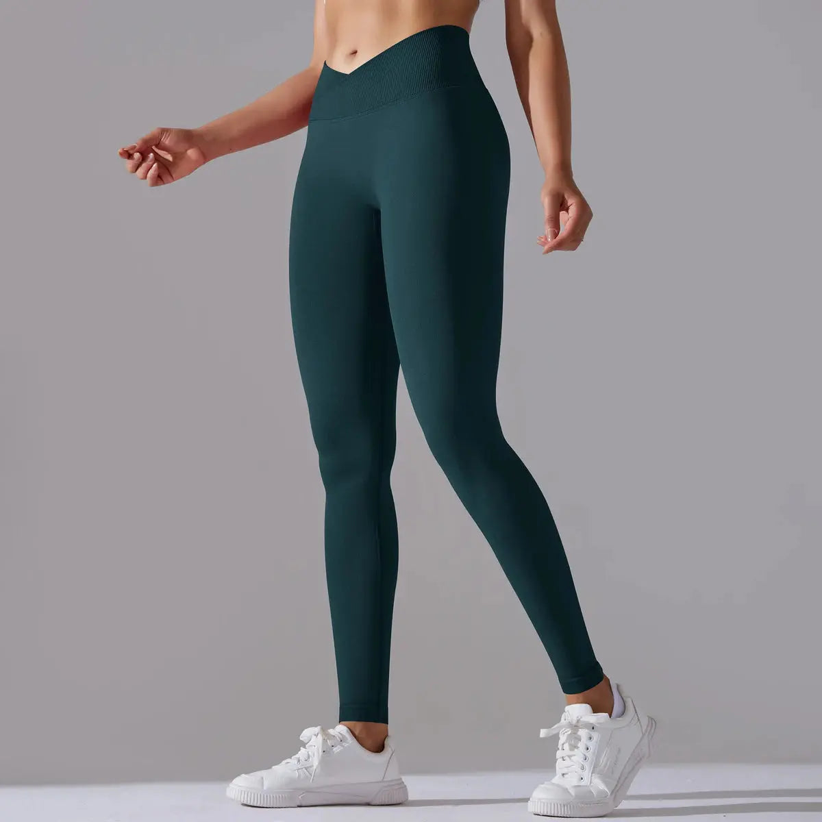 Seamless Yoga Pant Cross Over Waistband Sports Fitness Legging Women High Waist Gym Scrunch Butt Running Workout Leggings luxecrown.co.uk