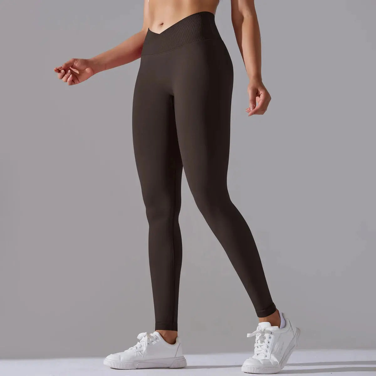 Seamless Yoga Pant Cross Over Waistband Sports Fitness Legging Women High Waist Gym Scrunch Butt Running Workout Leggings luxecrown.co.uk