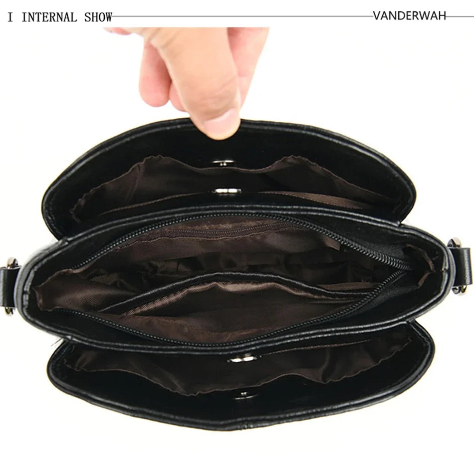 Brand Leather 3 Layers Alligator Crossbody Bag for Women Female Shoulder Messenger Sac Luxury Designer Ladies Handbags Streetsharks