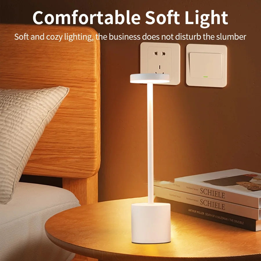 Classic Table Lamp USB Rechargeable Night Light Stepless Dimming Touch Desk Lamp 3 Colors Bedside Lamp Bar Hotel Decoration luxecrown.co.uk