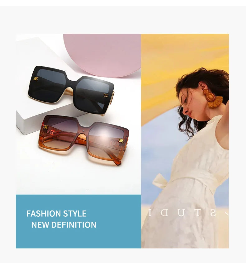 New Luxury Glamour Sunglasses for Women and Men Designer Famous Brand Glasses Square Stylish Trend Eyewear UV400 Streetsharks