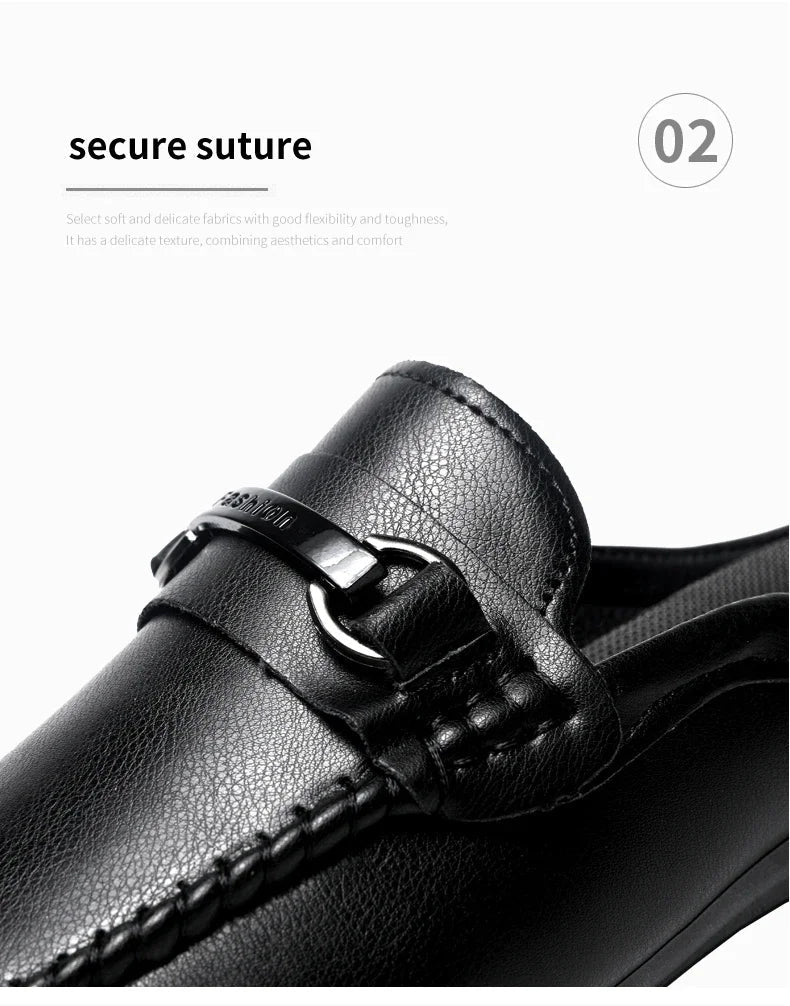 Summer Half Shoes For Men Comfortable Leather Casual Shoes Soft Flat Men's Loafers Lightweight Slip-on Shoes Man Daily Slippers luxecrown.co.uk