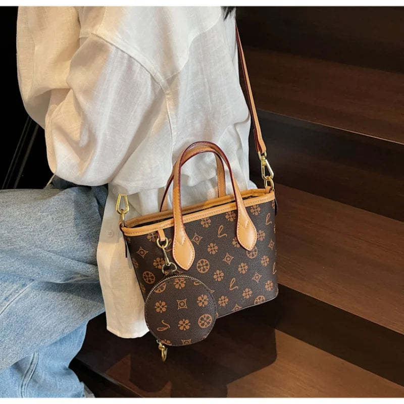 Women Luxury High End Leather Tote Bag Fashion Elegant Shoulder Handbag Classic Crossbody Daily Commuter Look luxecrown.co.uk